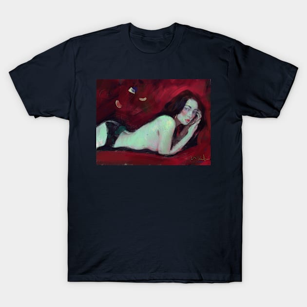 Red and Black T-Shirt by IlyaArtist